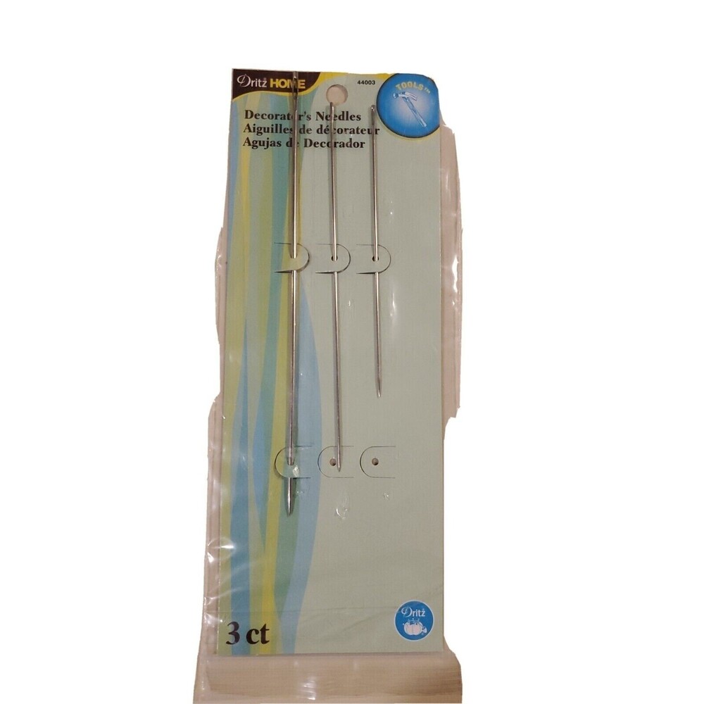 DRITZ HOME Decorator's Hand Needles Size 4 5 & 6-Inch 3-Piece.#44003